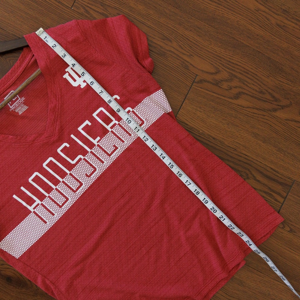 Indiana University Hoosiers Womens Red V-Neck T-Shirt ProEdge IU Medium 8/10 - Picture 6 of 8